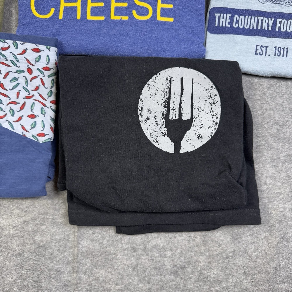 Food T Shirt Mens Medium Large Chef Orchard Mac Cheese Peppers Lot Bundle of 5 - Picture 4 of 10